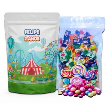 Imagem de Kit Festa Com 5 Saquinhos Em Pé 12x19cm Vários Temas - Mundo da Bina, 