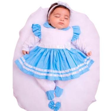 Imagem de Saída Maternidade Menina com Vestido Bordado de Coracao 04 peças Rebec
