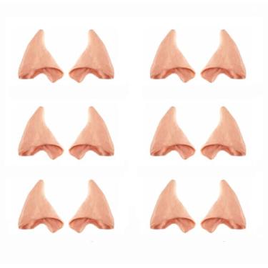 Imagem de Kbraveo 6 pares de orelhas falsas de orelhas de elfo macias de látex para fantasias de cosplay de Halloween, acessórios de festa temáticos.., Cor da pele clara, 6 Pairs