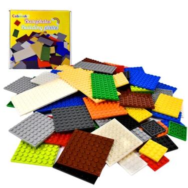 Imagem de Cabeeskii Classic Building Plate, 60pcs Random Mixed Colour with 6 Size Building Plate Base Plate, Compatible with Lego Parts and Pieces, Building Bricks, for Most Brands