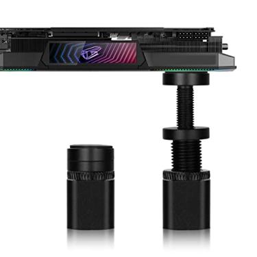 Imagem de Suporte de GPU alto – Suporte de GPU ajustável resistente e suporte para placa gráfica, estabilizador de metal preto durável de 2,5 a 5 cm de altura, para PC, prevenção de queda de GPU