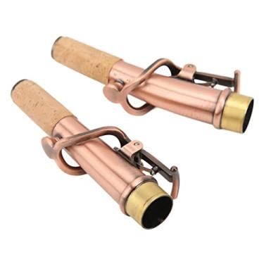 Imagem de Saxofone Pescoço Metal Reto Curvo Acessório Conjunto de Substituição Kit Soprano Durável Latão Cortiça Madeira Conveniente Armazenamento Transporte (Antigo Avermelhado)