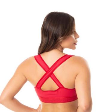 Imagem de Top Academia Fitness Feminino Alças Cruzadas Sem Bojo Sustentação Trei