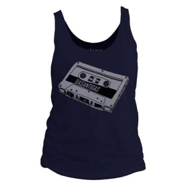 Imagem de Camiseta regata feminina - Fita K7. - DASANTIGAS, Navy blue, Navy blue