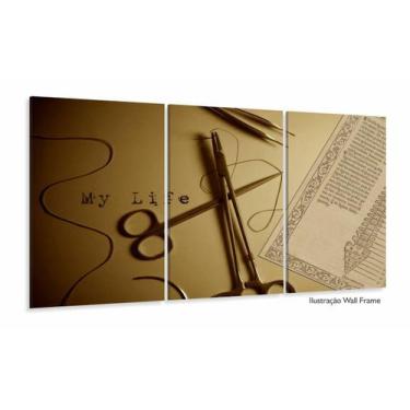 Imagem de Quadros Decorativos Medicina 120x60 3 peças em Tecido - Wall Frame