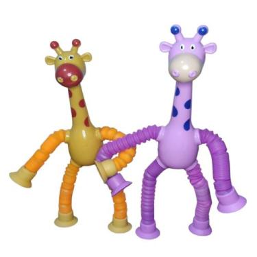 Imagem de kit 2 Girafas Pop It Led Estica Puxa e Gruda Brinquedo De Criança Tikt