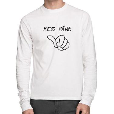 Imagem de Camiseta Algodão He's Mine Manga Longa - Foca na Moda, Branco, G