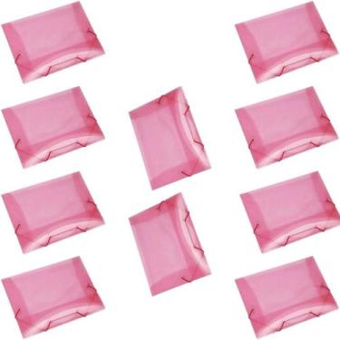 Imagem de Kit 10 Pastas Aba Elástico Mini Pequena 18x24,5cm ACP, Rosa