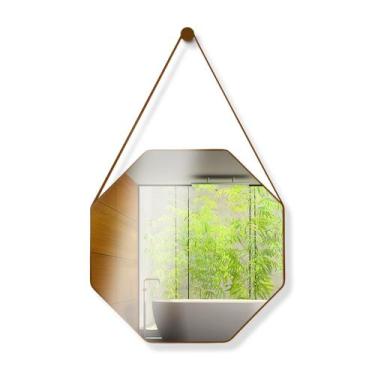Imagem de Espelho Redondo Decorativo Adnet Octogonal 60cm + Pendurador - VSA VEN