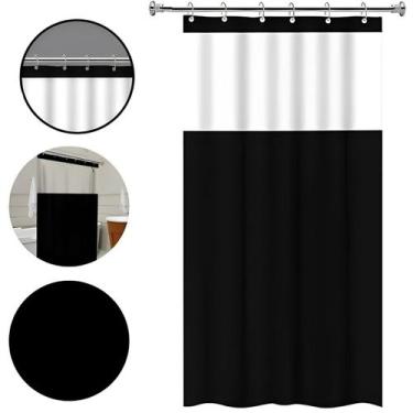 Imagem de Cortina Antimofo Resistente Box Banheiro Visor Transparente - ZEM