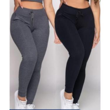 Imagem de Calça de Ribana Canelada Feminina Cintura Alta Plus Size - DMPREMIUMNI