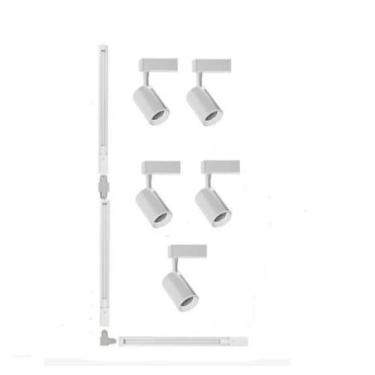 Imagem de  Luminária Sala Modelo L Trilho 3m + 6 Spots Led 7w Branco - BWY, 6000