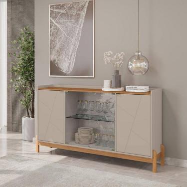 Imagem de Buffet Aparador 170cm 4 Portas Bari Off White/Cedro