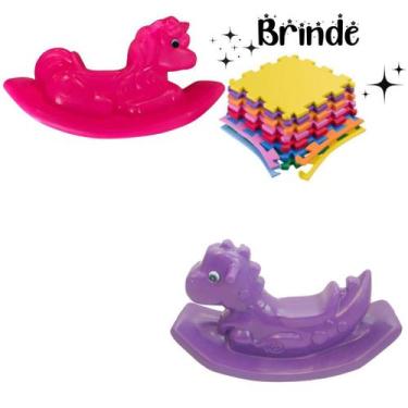 Imagem de Brinquedo Gangorra Unicórnio e Dino - Playground Completo para Criança
