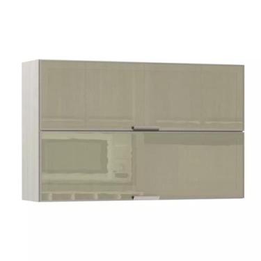Imagem de Armário Basculante Duplo Luciane 120cm 2 Portas com Vidro Reflecta Bro