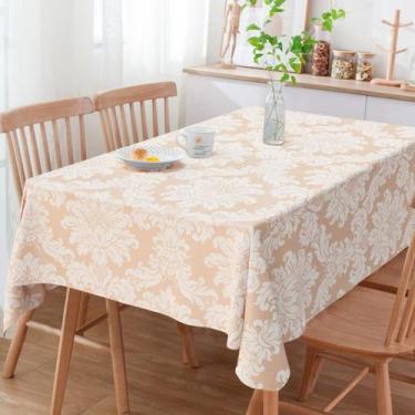 Imagem de Toalha De Mesa Retangular 4 Lugares Listrada Champanhe - Menedecor