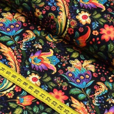 Imagem de Tecido Estampado Para Patchwork - Clube Mais Criativo : Cashmere Preto