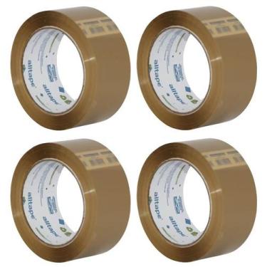 Imagem de Kit 4 Fitas de Embalagem Alltape 48mm x 45m Marrom SK200