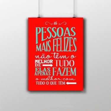 Imagem de Placa Decorativa 20X30cm Frase As Pessoas Mais Felizes - Artesanal