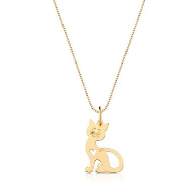 Imagem de Pingente Gato Cat Gatinho Em Ouro 10k P91 - MAEHLER JOIAS, Dourado