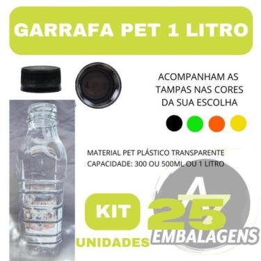 Imagem de Kit 25 Garrafas PET de Luxo com Lacre - Alta Qualidade e Resistência -