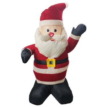 Imagem de Papai Noel Inflável Iluminado Veludo Enfeite Natal Natalino Inflador Embutido Grande Decoração Loja