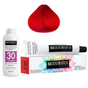 Imagem de Kit Coloração Bio Extratus 8.66 Louro Claro Vermelho Intenso