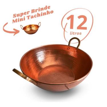 Imagem de Tacho de cobre 12 Litros com alças de Bronze - Artesanato Líder