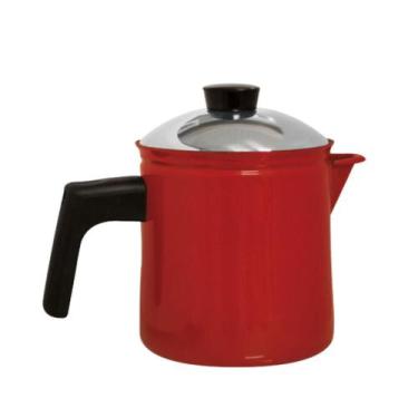 Imagem de Leiteira 750ml Vermelha Indução Cooktop Elétrico á gás - JJB Utilidade