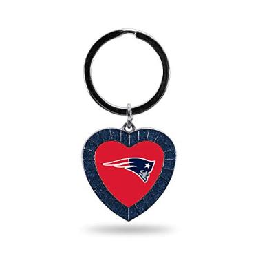 Imagem de Chaveiro NFL New England Patriots NFL coração colorido azul marinho, 7,6 cm de comprimento
