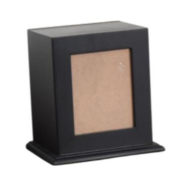 Imagem de Generic Urna de madeira para cinzas de animais de estimação, caixa de memória, resistente, inodora, cinerária, caixa funerária para presentes memoriais, Preto