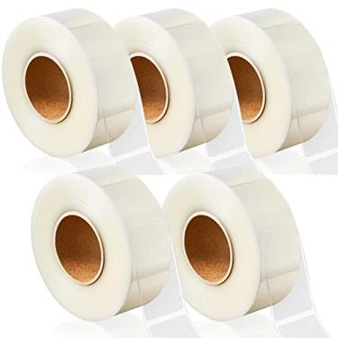 Imagem de Zonon 5 rolos / 2.500 peças de protetores de etiqueta, adesivos transparentes para biblioteca, adesivos transparentes de vedação de bolacha, à prova d'água, para proteção de sala de aula, pacote de