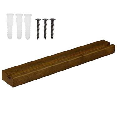 Imagem de Suporte de exibição de disco de vinil, prateleira de madeira montada na parede, elegante suporte de disco de armazenamento para pendurar único, organizador de álbum e caixa de armazenamento de CD