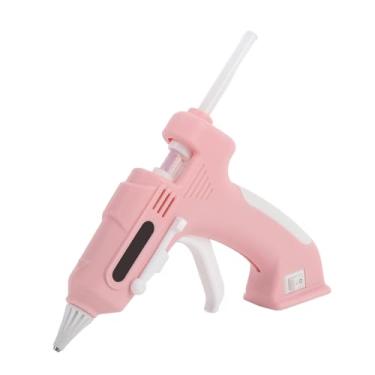 Imagem de Kit de Pistola de Colas Quente Sem Fio Com 10 Bastões, Pistola de Colas Quente de Pré-aquecimento Rápido, Mini Kit de Pistola de Colas Portátil para Crianças, Projetos de (Rosa)