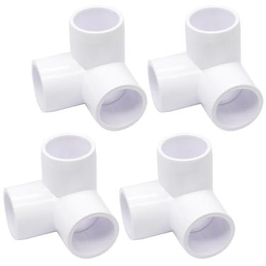 Imagem de Litoexpe 4 peças 1/2 polegada 3 vias PVC encaixe cotovelo grau móveis conector de cotovelo de grau de mobília, conector de tubo de três vias ângulo reto para prateleira de PVC DIY, estrutura de