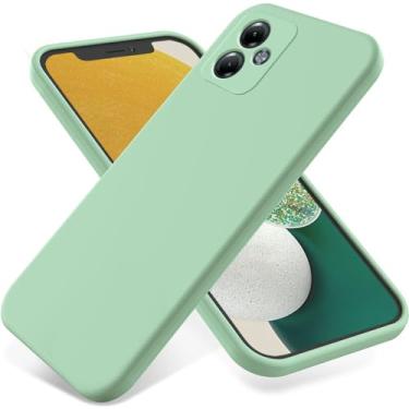 Imagem de Tuxiwei Capa protetora à prova de choque para Motorola Moto G14, capa protetora de lente antiarranhões para Moto G14, silicone líquido antimanchas com forro de microfibra, capa amortecedora de gel TPU
