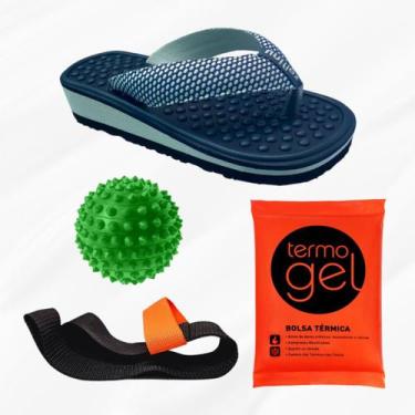 Imagem de Kit CHINELO UNIFLEX + FAIXA DE ALONGAMENTO + BOLSA GEL + BOLINHA MASSA