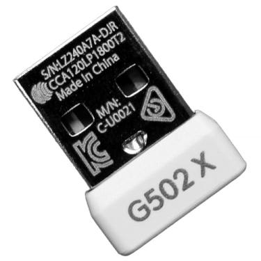 Imagem de NoirVogel Novo adaptador de receptor de mouse Dongle USB de substituição para Logitech G502X / G502X Plus Lightspeed Mouse sem fio para jogos (branco)