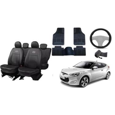 Imagem de Conjunto de Capa de Couro + Tapete + Capa de Volante para Carro Velost