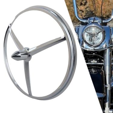 Imagem de FINMOKAL Anel de acabamento de farol cromado de 14 cm, anel decorativo para motocicleta estilo bala de 14 cm para Harley Dyna Softail Sportster XL 883 1200