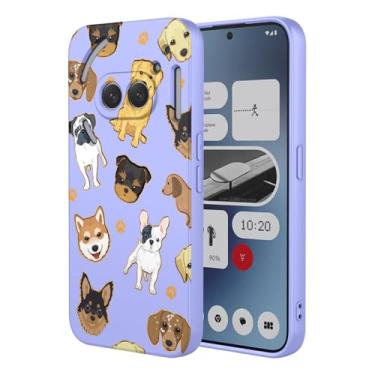 Imagem de KOARWVC Capa para celular Nothing Phone 2a, Nothing Phone 2a Plus A142, design fofo com estampa de gato, fina, protetora, macia, amortecedora, capa de telefone para celular Nothing (2a) cachorro roxo