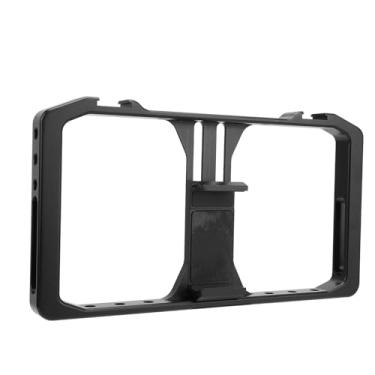 Imagem de Kit portátil de vídeo para celular, equipamento de vídeo, estrutura de liga de alumínio, estabilizador de telefone com suporte de sapata, furos de parafuso de 1/4 polegada para filmagem, estojo