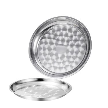 Imagem de Bandeja Inox Redonda Multiuso Garçom Restaurante Bar 40 Cm