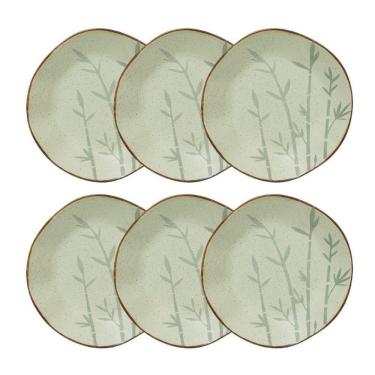 Imagem de Conjunto 6 Pratos Fundo 22,5 Cm Ryo Bambu Porcelana Oxford