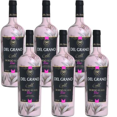 Imagem de Cx 6 Vinho Del Grano Rosé Bordô Suave 1 Litro