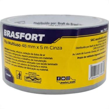Imagem de Brasfort Fita Adesiva Silvert Brasf 48X 5Mt Cza