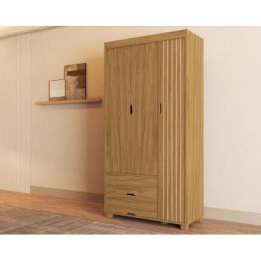 Imagem de Guarda Roupa Para Quarto de Solteiro MDF 3 Portas 2 Gavetas Estilo Ret