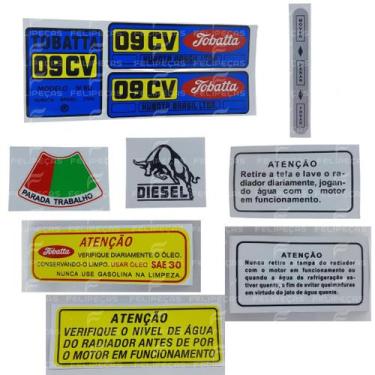 Imagem de Kit de Decalque do Microtrator Tobatta M90 TR9 9Hp