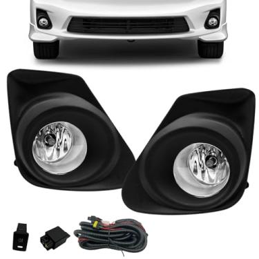 Imagem de Nioboee Faróis de neblina compatíveis com luzes de para-choque dianteiro Corolla 2011 2012 2013 com lâmpadas, kit de fiação de interruptor, lentes transparentes, lado esquerdo e direito do passageiro,