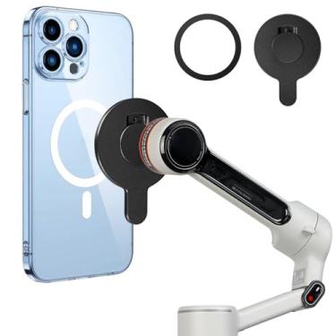 Imagem de Suporte adaptador de braçadeira magnética para Insta360 Flow 2 Pro, suporte de liberação rápida com clipe magnético para insta 360 flow pro 2, para Magsafe iPhone 16 15 14 13 12 série Insta 360